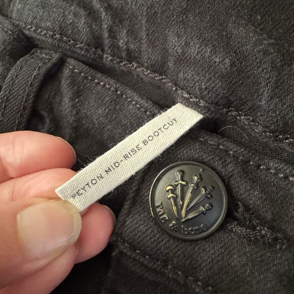 Rag & Bone Women Peyton Midrise Bootcut Jeans Size 32 Black Western Boho Stretch - Picture 8 of 15